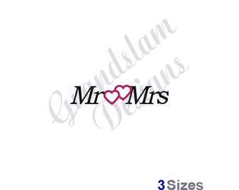 Mr & Mrs Wedding  - Machine Embroidery Design