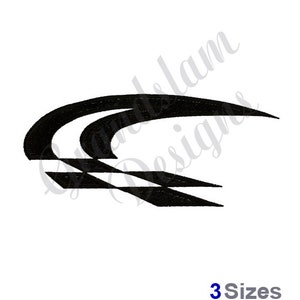 Racing Checkered Flag Swoosh Machine Embroidery Design - Etsy