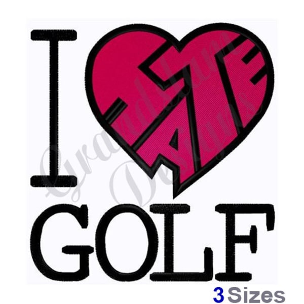 I Hate Golf - Machine Embroidery Design, Embroidery Designs, Machine Embroidery, Embroidery Patterns, Embroidery Files, Instant Download