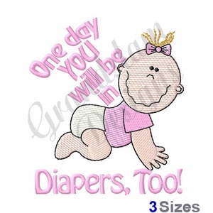 Pañales para niña - Diseño de bordado a máquina