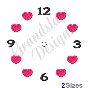 Heart Clock Face Machine Embroidery Design, Embroidery Designs, Machine Embroidery, Embroidery Patterns, Embroidery Files, Instant Download