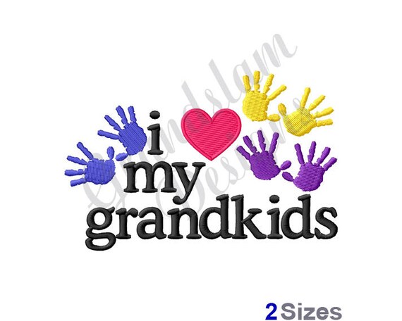 Download Love My Grandkids Machine Embroidery Design | Etsy