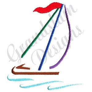 Sailboat Outline -Machine Embroidery Design, Embroidery Designs, Machine Embroidery, Embroidery Patterns, Embroidery Files, Instant Download