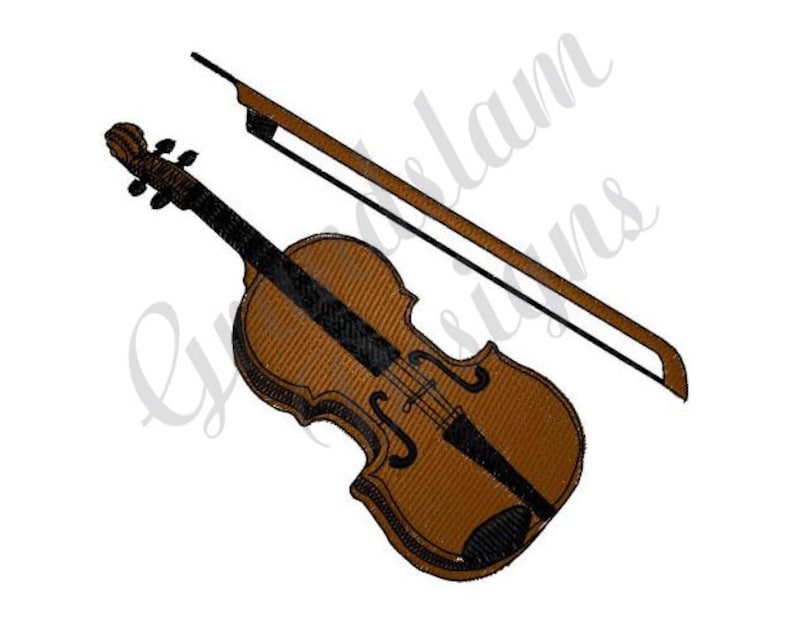 Violin Machine Embroidery Design Etsy