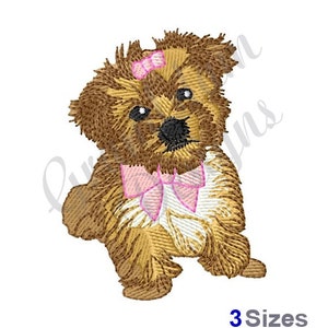 Diseño de bordado a máquina de la perrita Morkie