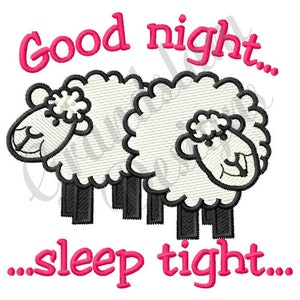 Good Night Counting Sheep - Machine Embroidery Design