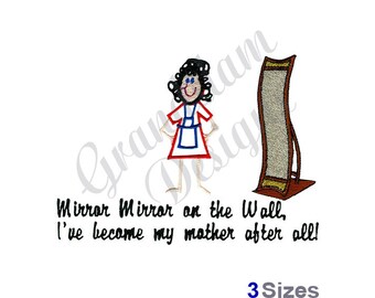 Stick Figure Mom- Machine Embroidery Design