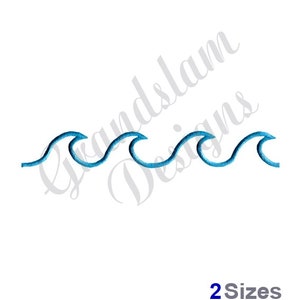 Puede incluir: Un diseño de ola azul con cinco olas, perfecto para proyectos de bordado.