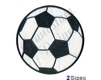 May include: Black and white soccer ball embroidery design.  The design is in two sizes.