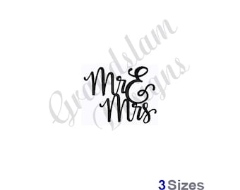 Mr & Mrs Wedding - Machine Embroidery Design