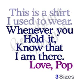 Shirt I Used To Wear Pop - Machine Embroidery Design