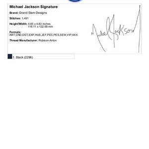 Michael Jackson Signature - Machine Embroidery Design - Etsy