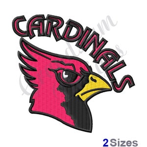 Cardinals Mascot, Redbird, Red Bird - Machine Embroidery Design, Embroidery Designs, Embroidery Patterns, Embroidery Files, Instant Download