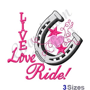 Live Love Fahrt Hufeisen - Stickdatei für die Stickmaschine