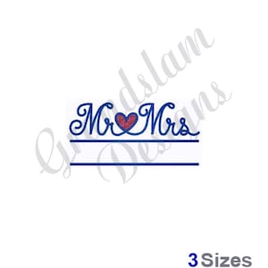 Mr & Mrs Heart Namedrop - Machine Embroidery Design