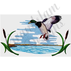 Mallard Duck Scene - Machine Embroidery Design, Embroidery Designs, Embroidery, Embroidery Patterns, Embroidery Files, Instant Download