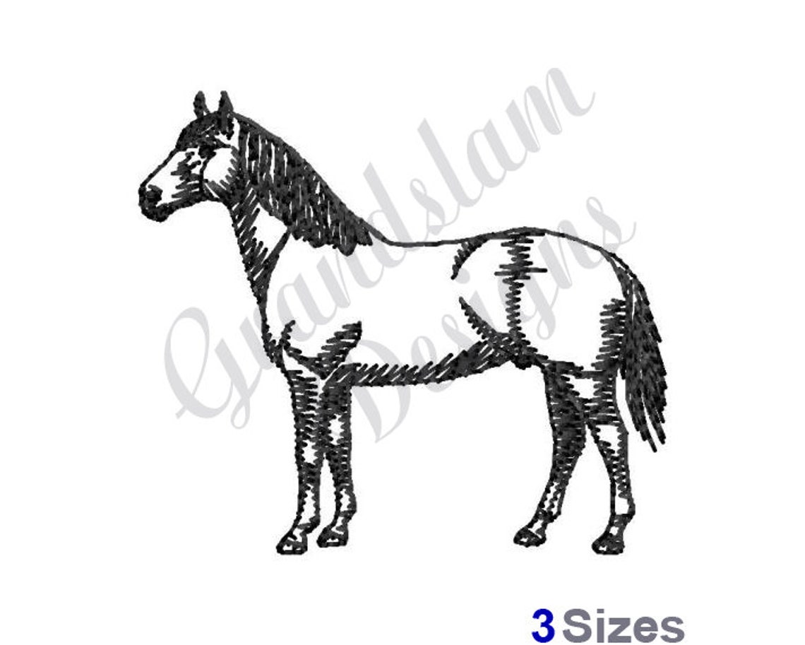 Quarter Horse Silhouette Machine Embroidery Design Etsy