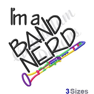 Band Nerd Clarinet Outline - Machine Embroidery Design