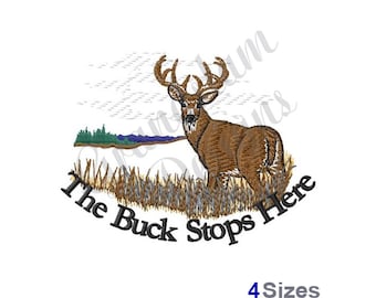 Deer The Buck Stops Here -Machine Embroidery Design, Embroidery Designs, Embroidery, Embroidery Patterns, Embroidery Files, Instant Download