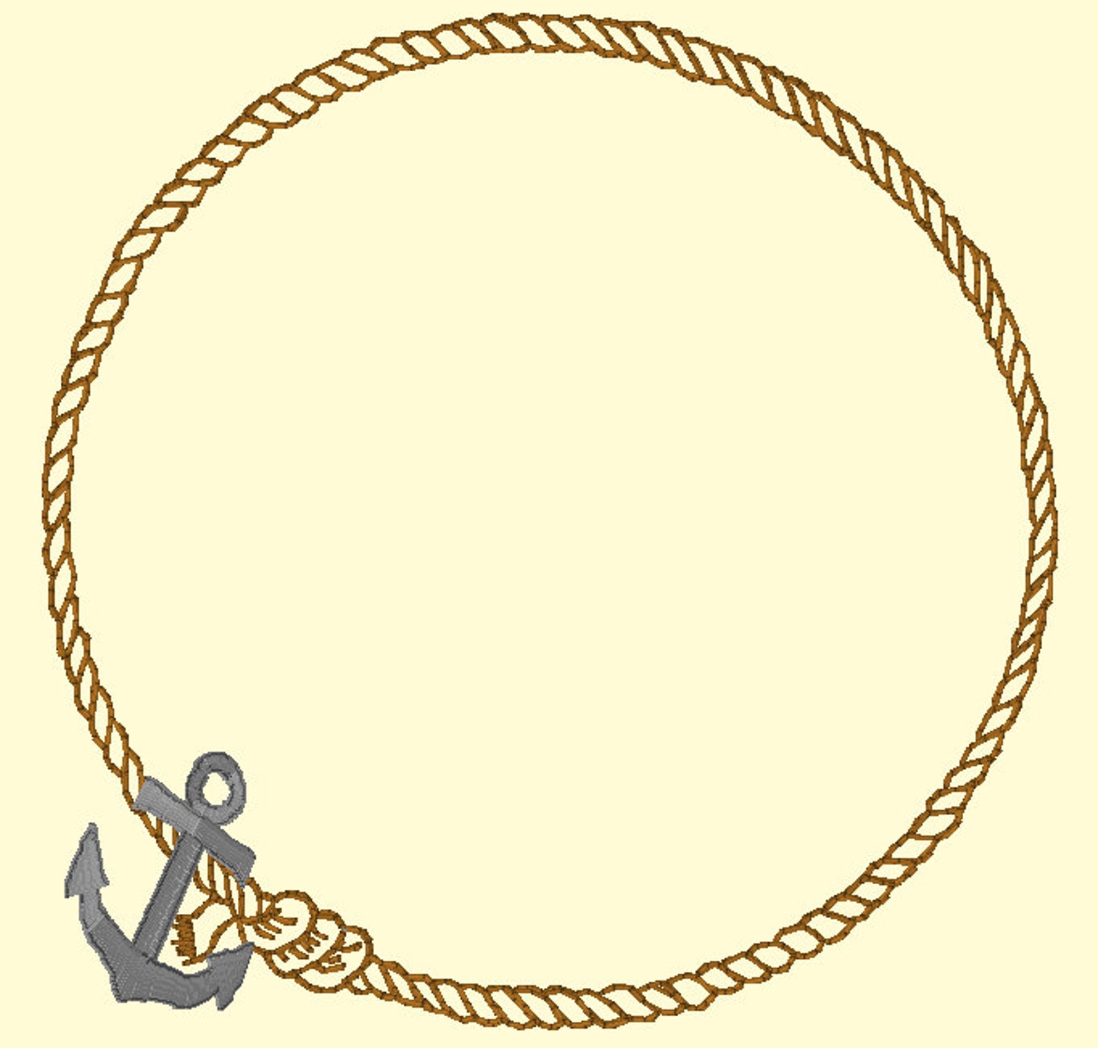 Machine Embroidery Rope Frame Anchor Rope Border Frame -machine Embroidery Design, Embroidery Designs ...