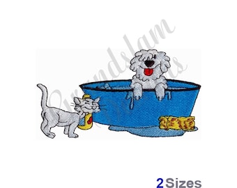 Dog Bath - Machine Embroidery Design, Embroidery Designs, Machine Embroidery, Embroidery Patterns, Embroidery Files, Instant Download