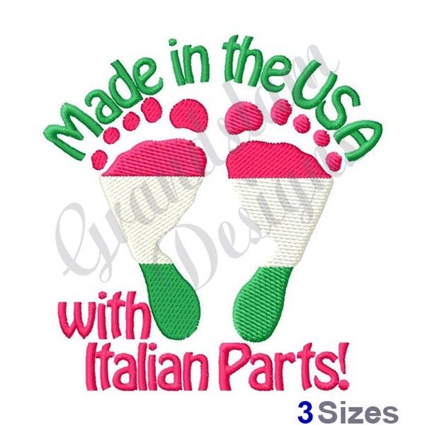 Italienische Fußabdrücke Made In America - Stickdatei, Stickdatei, Maschinenstickerei, Maschinenstickerei, Maschinenstickerei, Sofort Download