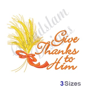 Thanksgiving Wheat - Machine Embroidery Design