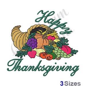 Thanksgiving Cornucopia - Machine Embroidery Design, Designs, Machine Embroidery, Embroidery Patterns, Embroidery Files, Instant Download
