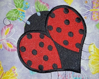 Ladybug Heart - Machine Embroidery Design
