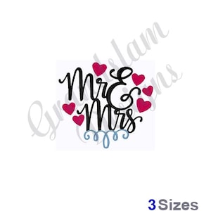 Mr & Mrs Wedding Hearts - Machine Embroidery Design