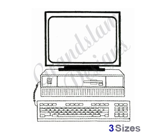 Computer Outline -Machine Embroidery Design, Embroidery Designs, Machine Embroidery, Embroidery Patterns, Embroidery Files, Instant Download