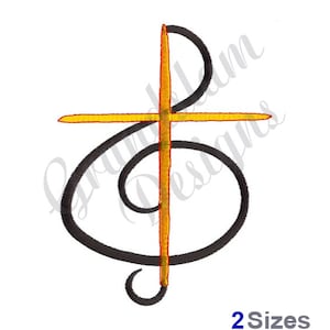Treble Clef Cross - Machine Embroidery Design