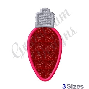 May include: Red and silver Christmas light bulb embroidery design.  The design is perfect for adding a festive touch to your holiday projects.