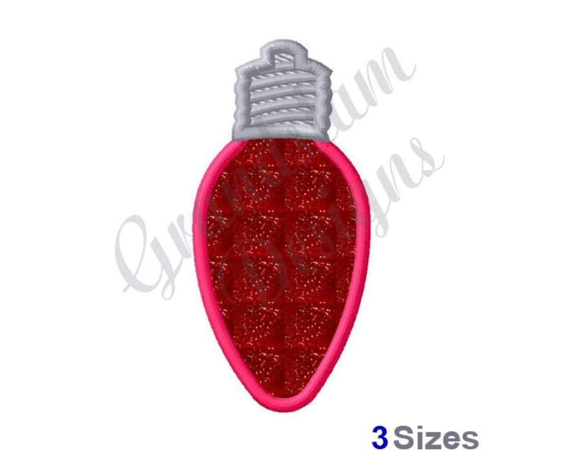 Christmas Light Bulb Applique Mylar machine Embroidery Etsy