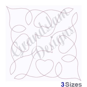 Herzen Block Quiltblock - Maschinenstickerei, Stickmuster, Stickmuster, Dateien, Instant Download