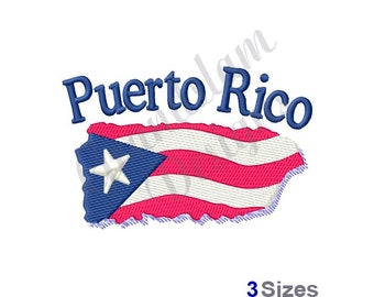 Puerto Rico Flag  Machine Embroidery Design, Embroidery Designs, Machine Embroidery, Embroidery Patterns, Embroidery Files, Instant Download