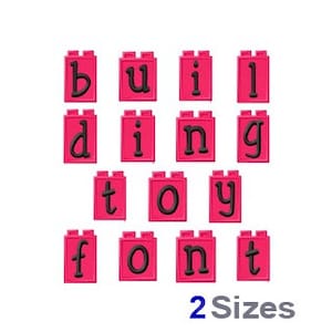 Building Blocks Embroidery Font Set - Sweetheart Machine Embroidery Alphabet Font