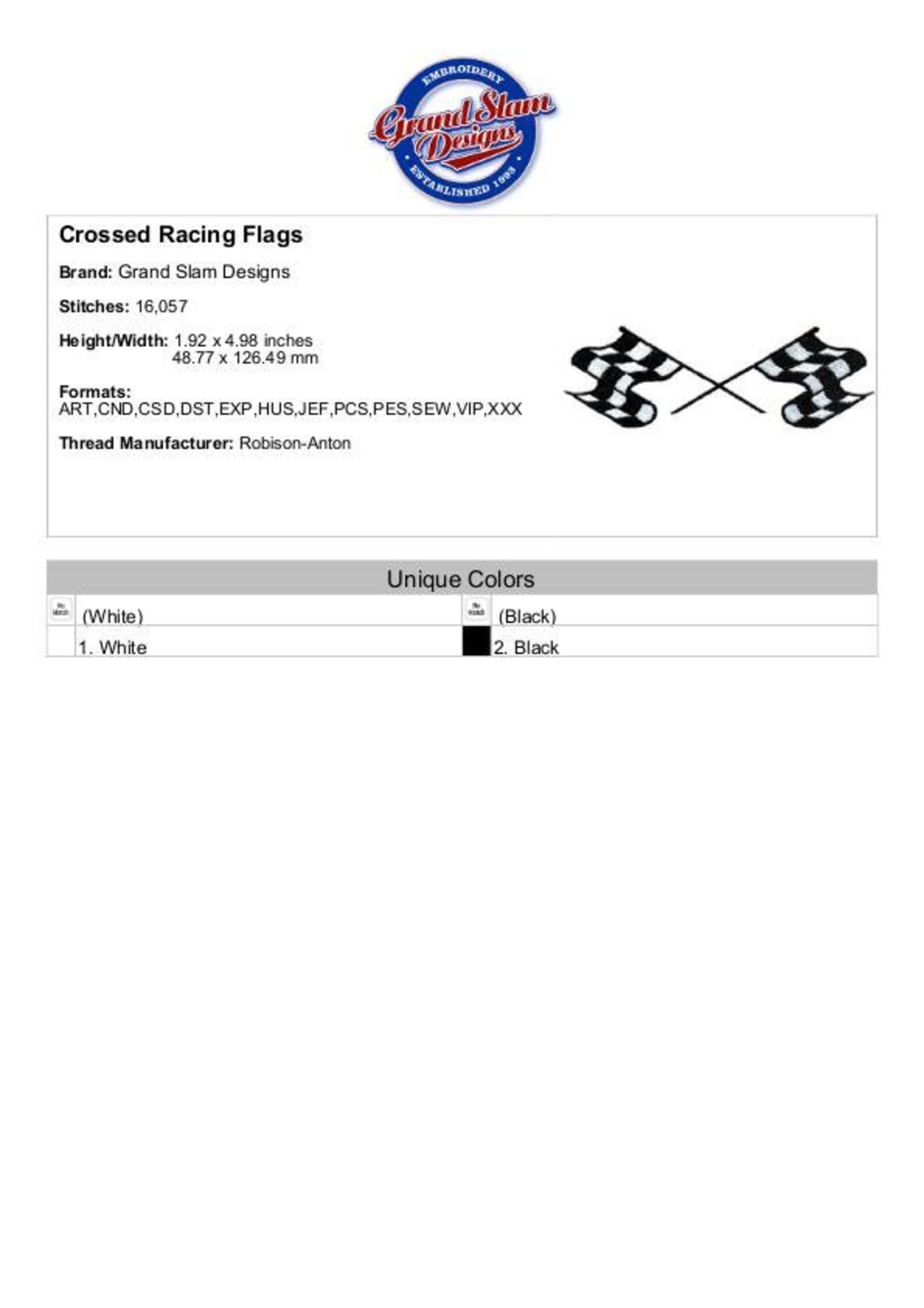 Crossed Racing Flags Machine Embroidery Design - Etsy