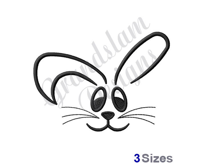 Bunny Face Machine Embroidery Design | Etsy