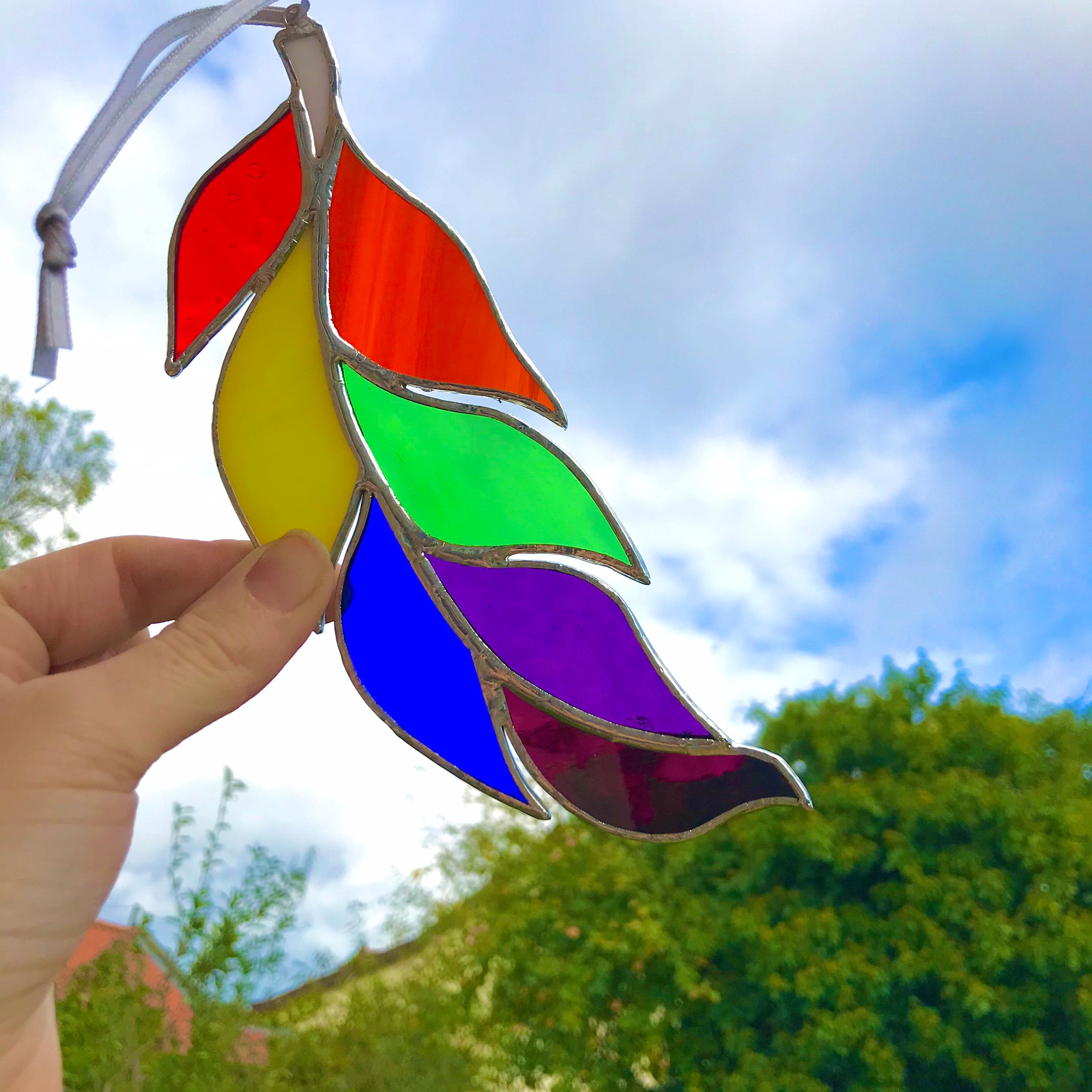 Stained glass rainbow sun catchers Etsy