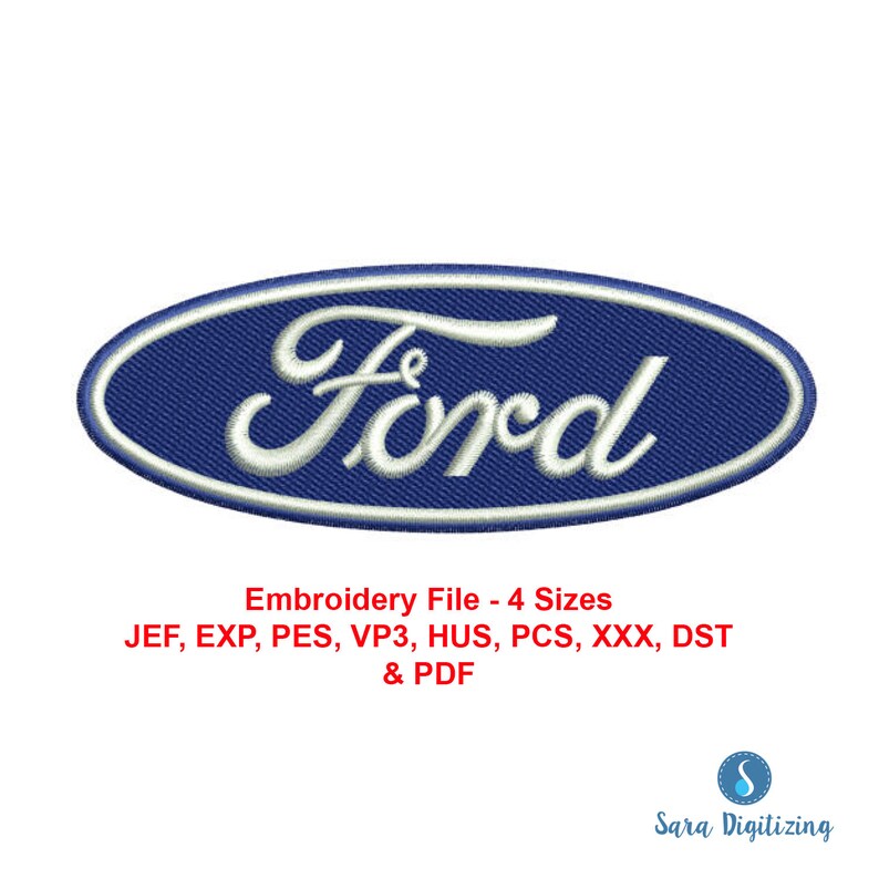 Ford logo Machine embroidery design pattern Ford Car logo Etsy