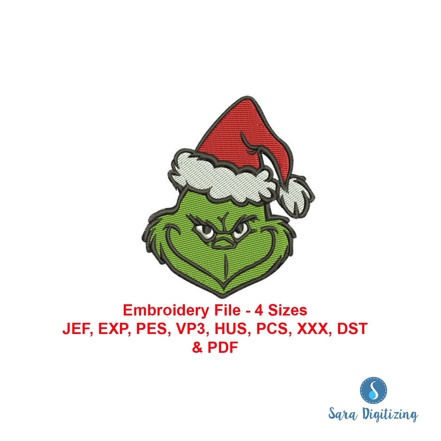 Grinch Machine Embroidery Design Grinch Christmas Green Etsy