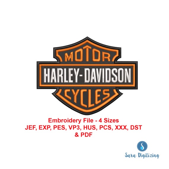 Harley Davidson Logo Machine Embroidery Design Motor Cycles Etsy
