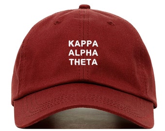 Kappa Alpha Theta Stacked Baseball Hat - Embroidered Baseball Cap // Sorority Greek Big Little Sister Gift