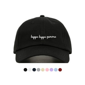 Kappa Kappa Gamma Script Baseball Hat - Embroidered Baseball Cap // Sorority Greek Big Little Sister Gift