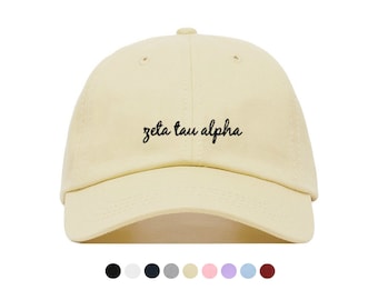 Zeta Tau Alpha Script Gorra de Béisbol - Gorra de Béisbol bordada // Sorority Greek Big Little Sister Regalo