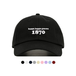 Kappa Kappa Gamma Year Baseball Hat - Embroidered Baseball Cap // Sorority Greek Big Little Sister Gift