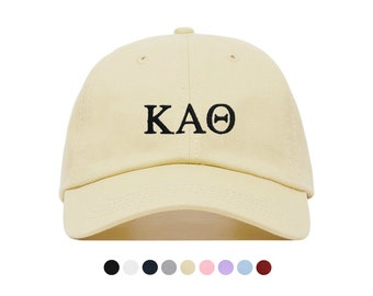 Kappa Alpha Theta Letters Baseball Hat - Embroidered Baseball Cap // Sorority Greek Big Little Sister Gift