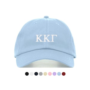 Kappa Kappa Gamma Letters Baseball Hat - Embroidered Baseball Cap // Sorority Greek Big Little Sister Gift