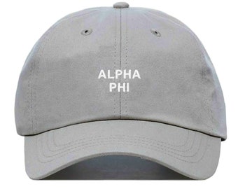 Alpha Phi Stacked Baseball Hat - Embroidered Baseball Cap // Sorority Greek Big Little Sister Gift